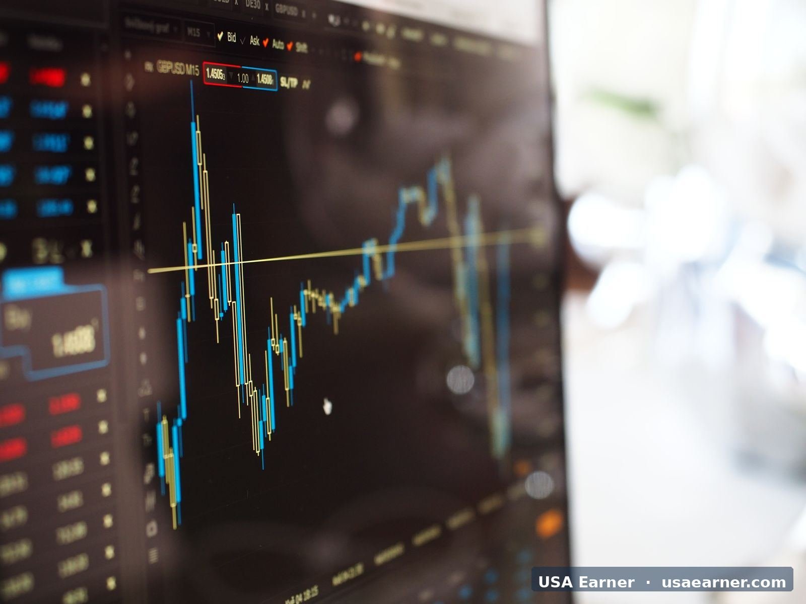 Stock market data on a screen for index investors